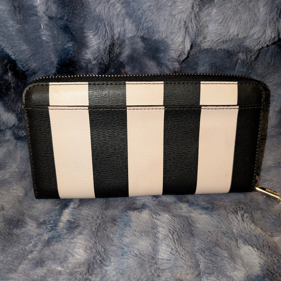 Kate Spade Black and White Striped Wallet - Picture 2 of 9